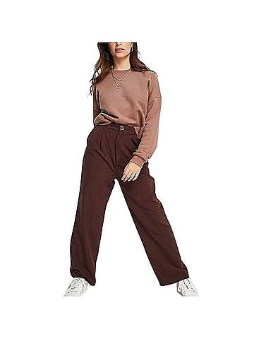 Stradivarius Petite wide leg relaxed dad pants Casual Pants (view 1)