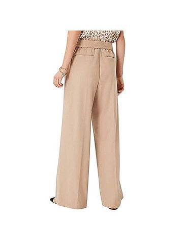 Ann Taylor Petite Belted Flannel Wide Leg Casual Pants (view 2)