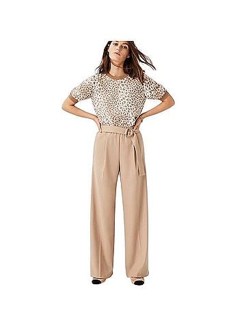 Ann Taylor Petite Belted Flannel Wide Leg Casual Pants (view 1)