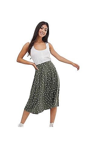 ASOS Midi Skirt with Box Pleat Casual Skirt (view 1)