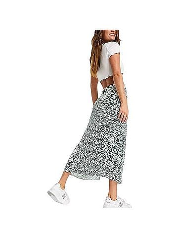 ASOS DESIGN midi skirt with thigh split Casual Skirt (view 2)