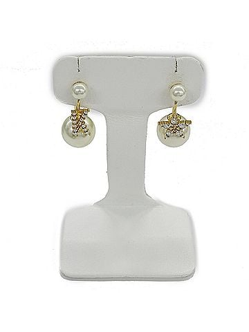 Christian Dior Christian Dior Dior earrings for women, brand MY ABCDior, tribal initial "K", GP gold and white, pair (for both ears). (view 2)