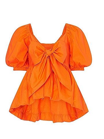 Toccin Tie-Front Bubble Top Short Sleeve Top (view 1)