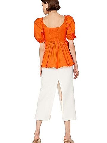 Toccin Tie-Front Bubble Top Short Sleeve Top (view 2)