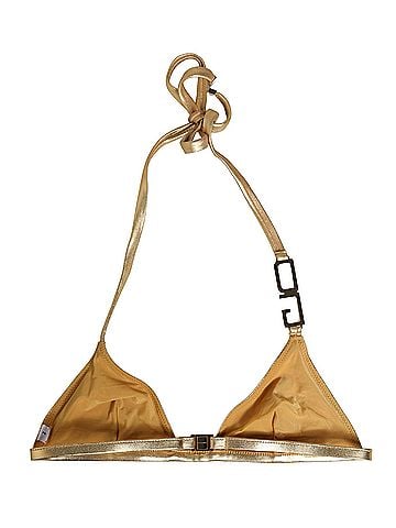 Dolce & Gabbana Gold-Tone Triangle Bikini Top DG Logo Women's Swimwear (view 2)