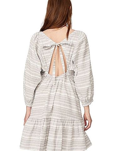 Peter Som Stripe Tie Back Dress Casual Dress (view 2)
