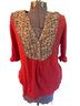 Deletta Red Long Sleeve Blouse Size M - photo 1