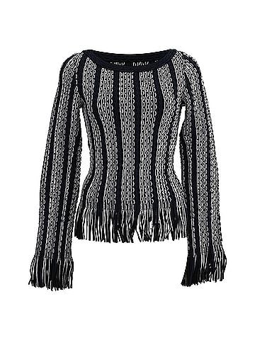 Alaïa Alaïa Fringed Sweater in Black Wool (view 1)