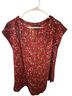 41Hawthorn 100% Polyester Floral Red Short Sleeve Blouse Size M - photo 1