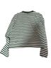 Shein Stripes Green White Long Sleeve Top Size M - photo 2
