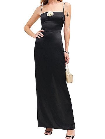 Reformation Frankie Silk Dress w/Rosette Cocktail Dress (view 1)