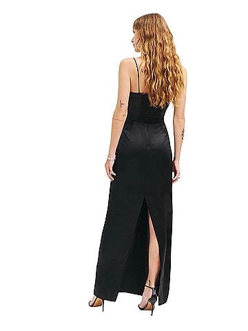 Reformation Frankie Silk Dress w/Rosette Cocktail Dress (view 2)