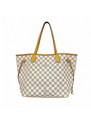 Louis Vuitton Louis Vuitton Damier Azur Neverfull MM Tote Bag N40603 White Rose Ballerine (Women's) (view 1)