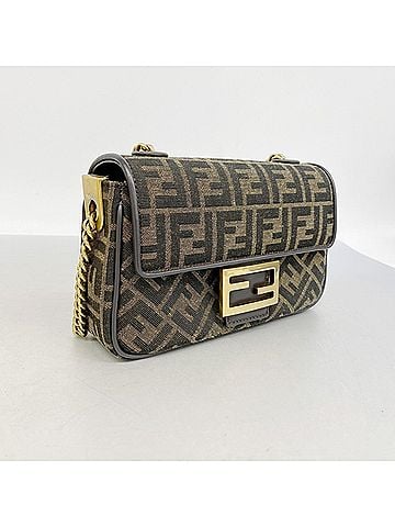 Fendi Fendi Zucca Midi Shoulder Bag, Nylon Canvas, Brown, Women's (view 2)