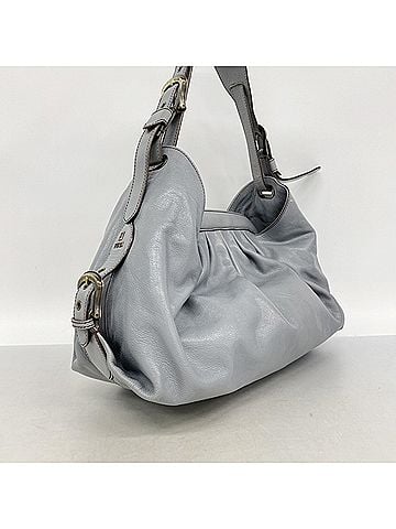 Fendi Fendi shoulder bag, leather, gray, women's (view 2)