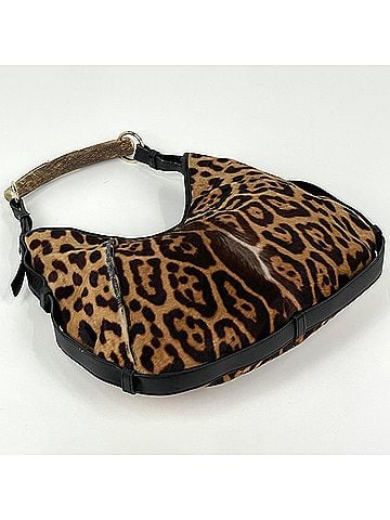 Yves Saint Laurent Yves Saint Laurent Mombasa Shoulder Bag, Leopard Print, Calf Hair, Brown, Women's (view 2)