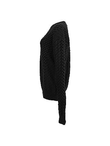 Saint Laurent Saint Laurent Cableknit Sweater in Black Wool (view 2)
