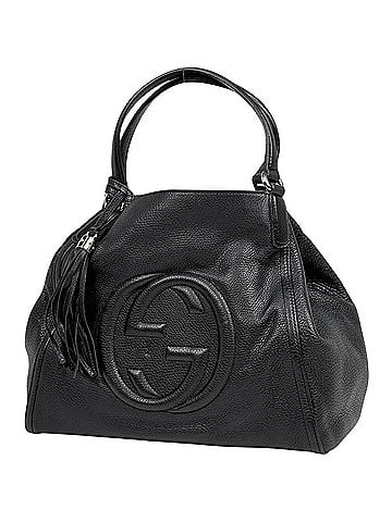 Gucci Gucci Soho Tote Bag, Fringe, Interlocking G, Leather, Black, 282309, Women's (view 1)