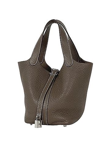 Hermès Hermes Picotin Lock PM Mini Bag Handbag, Taurillon Clemence Leather, Etoupe, Size O, Women's (view 1)