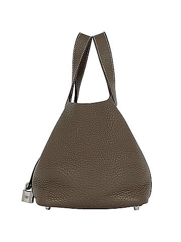 Hermès Hermes Picotin Lock PM Mini Bag Handbag, Taurillon Clemence Leather, Etoupe, Size O, Women's (view 2)