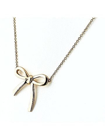 Tiffany & Co. Tiffany &amp; Co. Bow Necklace, Pink Gold (PG), Ribbon Motif Pendant 750, Women's. (view 1)