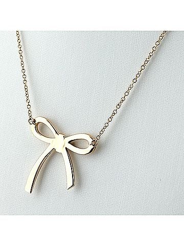 Tiffany & Co. Tiffany &amp; Co. Bow Necklace, Pink Gold (PG), Ribbon Motif Pendant 750, Women's. (view 2)