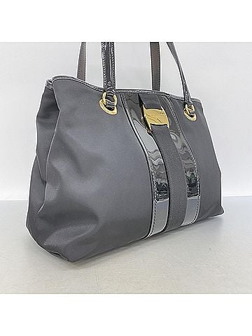 Salvatore Ferragamo Salvatore Ferragamo Vara Tote Bag, Enamel Nylon, Black, Women's (view 2)