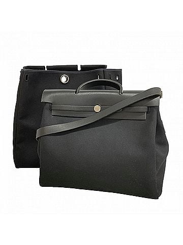 Hermès Hermes Herbag MM Toile Officier Handbag, Black, ?F Stamp, 2-way bag, Men's/Women's (view 1)