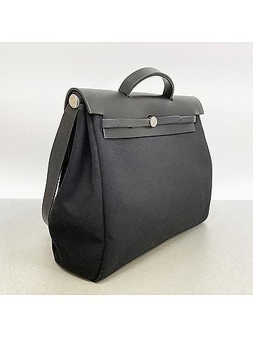 Hermès Hermes Herbag MM Toile Officier Handbag, Black, ?F Stamp, 2-way bag, Men's/Women's (view 2)