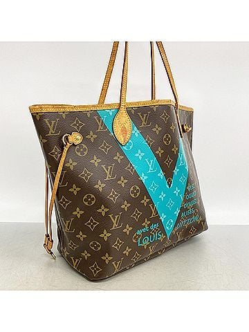 Louis Vuitton Louis Vuitton Monogram V Neverfull MM Tote Bag M41601 Turquoise (Women's) (view 2)