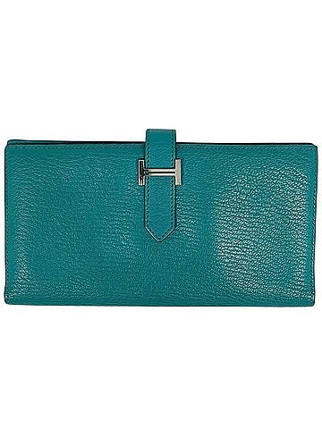 Hermès Hermes Bearn Soufflé Long Wallet, Chevre Leather, Malachite, X, Women's (view 1)