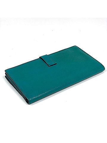 Hermès Hermes Bearn Soufflé Long Wallet, Chevre Leather, Malachite, X, Women's (view 2)