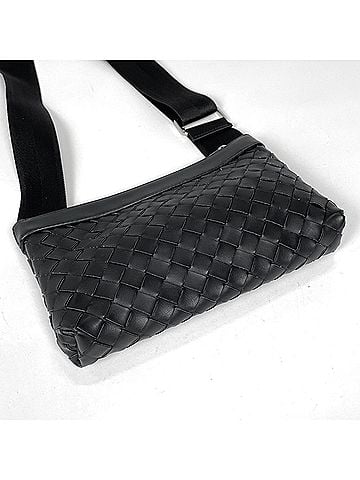 Bottega Veneta Bottega Veneta Intrecciato Shoulder Bag, Woven Leather, Black, Women's (view 2)