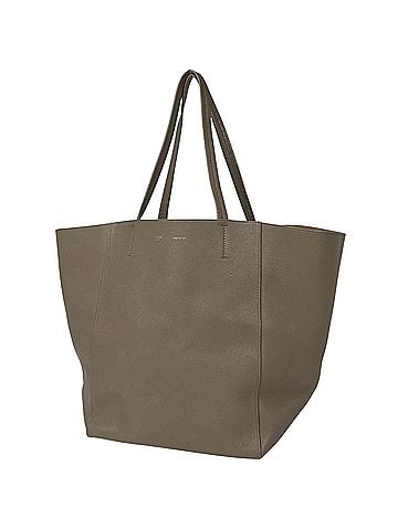 Céline Celine Cabas Phantom Tote Bag, Leather, Greige, Women's (view 1)