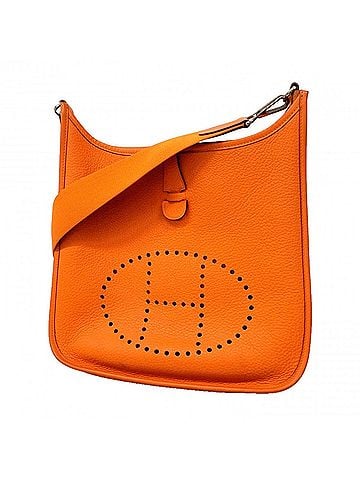 Hermès Hermes Evelyne 2PM Shoulder Bag, Taurillon Clemence Leather, Orange, ?K Stamp, Women's (view 1)