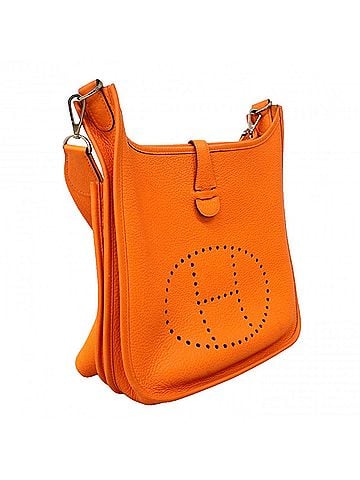Hermès Hermes Evelyne 2PM Shoulder Bag, Taurillon Clemence Leather, Orange, ?K Stamp, Women's (view 2)