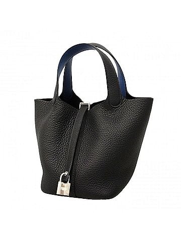 Hermès Hermes Picotin Lock Eclat PM handbag, Taurillon Clemence leather, Blue Nuit, Tie, G stamp, ladies'. (view 1)