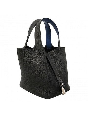 Hermès Hermes Picotin Lock Eclat PM handbag, Taurillon Clemence leather, Blue Nuit, Tie, G stamp, ladies'. (view 2)