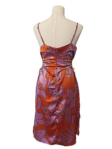 Christian Lacroix Silky Orange Pink Midi Cocktail Dress (view 2)