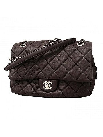 Chanel Chanel Matelassé Shoulder Bag, Double Chain, Calfskin, Brown, Women's (view 1)