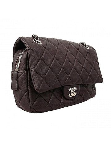Chanel Chanel Matelassé Shoulder Bag, Double Chain, Calfskin, Brown, Women's (view 2)