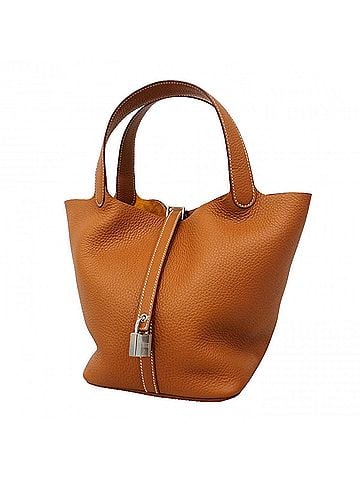 Hermès Hermes Picotin Lock MM handbag, Taurillon Clemence leather, gold, B stamp, women's. (view 1)