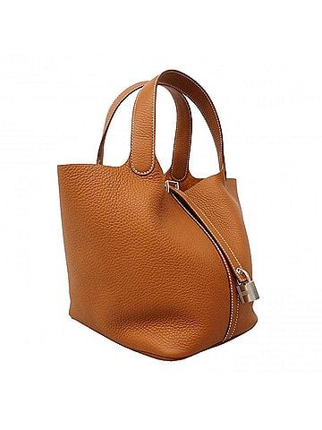 Hermès Hermes Picotin Lock MM handbag, Taurillon Clemence leather, gold, B stamp, women's. (view 2)