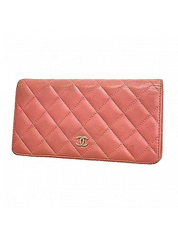 Chanel Chanel long wallet, Matelassé lambskin, pink, women's. (view 1)