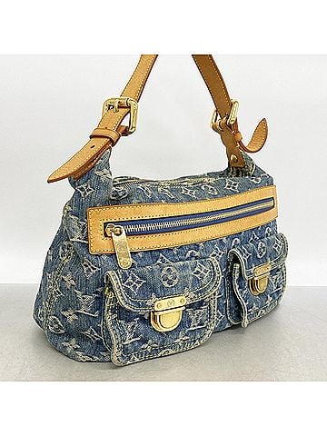 Louis Vuitton Louis Vuitton Monogram Denim Baggy PM Shoulder Bag M95049 Blue Women's (view 2)