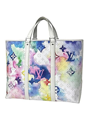 Louis Vuitton Louis Vuitton Weekend Tote GM Handbag, Bag, Monogram Watercolor Multicolor White M45754, Women's (view 1)