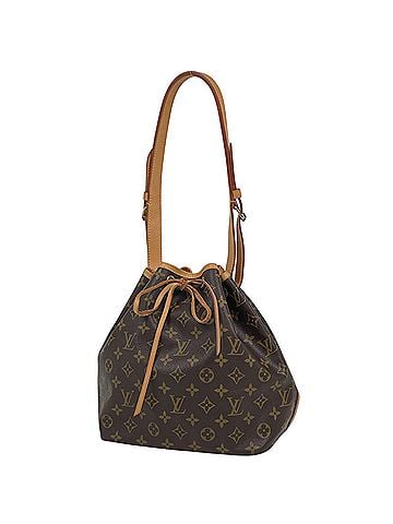 Louis Vuitton Louis Vuitton Petit Noé One-Shoulder Drawstring Shoulder Bag, Monogram Brown, M42226, Women's (view 1)