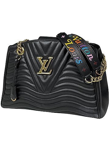 Louis Vuitton Louis Vuitton New Wave Chain Tote Shoulder Bag, Leather, Noir (Black), M51496, Women's (view 1)