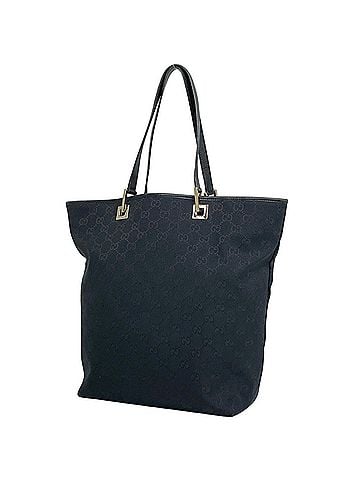 Gucci Gucci GG pattern tote bag, canvas, black, 0021098, women's. (view 1)