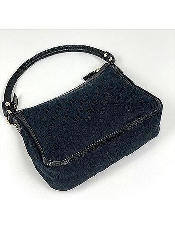 Gucci Gucci GG pattern handbag, canvas, black, 146244, women's. (view 2)